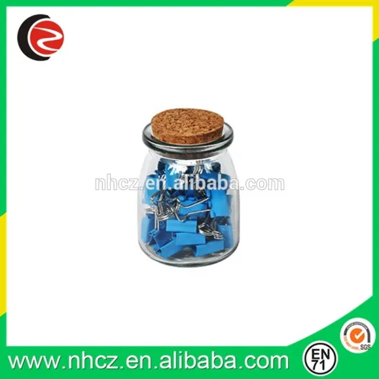 19MM Binder Clips in Cork Glass