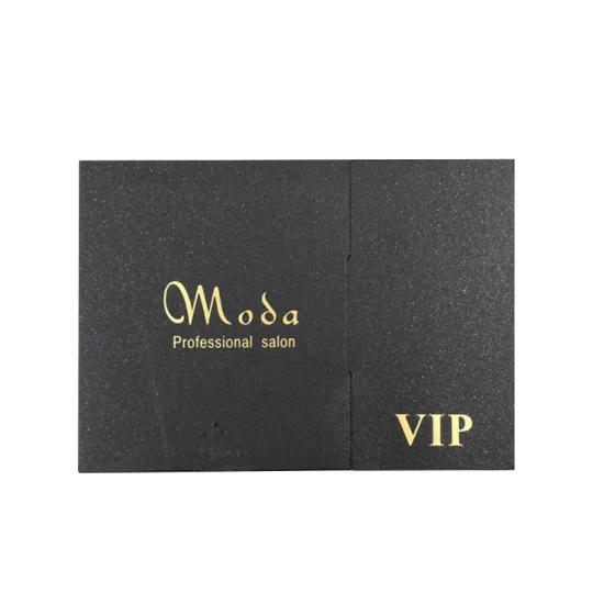 Luxury Black Pocket Fold Business Invitation VIP Envelope with Gold Stamping