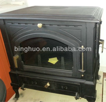 cast iron indoor fireplace with sided door