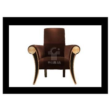Solid Wood Dining Chair with Fabric Sponge, Arm Chair, Hotel Furniture