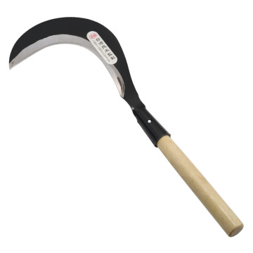 Rice harvester long handle grain weeding sickle wholesale grass sickle agricultural wood handle sickle