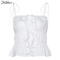 Nibber sweet cute girls style white camisole women street casual top tee summer Leisure vacation home wear loose tank top female