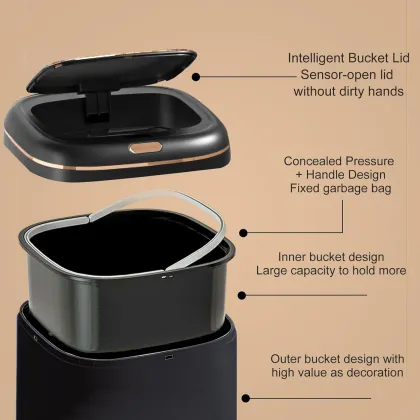 Smart Sensor Trash Can for Kitchen and Bathroom