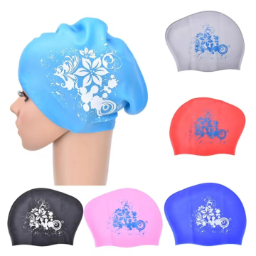Waterproof Silicone Swim Cap for Long Hair - Suitable for Women and Children