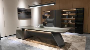 Contemporary Design Convertible Dark Gray Finish Executive Desk