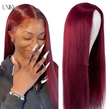 Uniky HD 99J Lace Front Wig with Baby Hair Indian Hair Wigs Human Hair Lace Front Red Wig T Lace