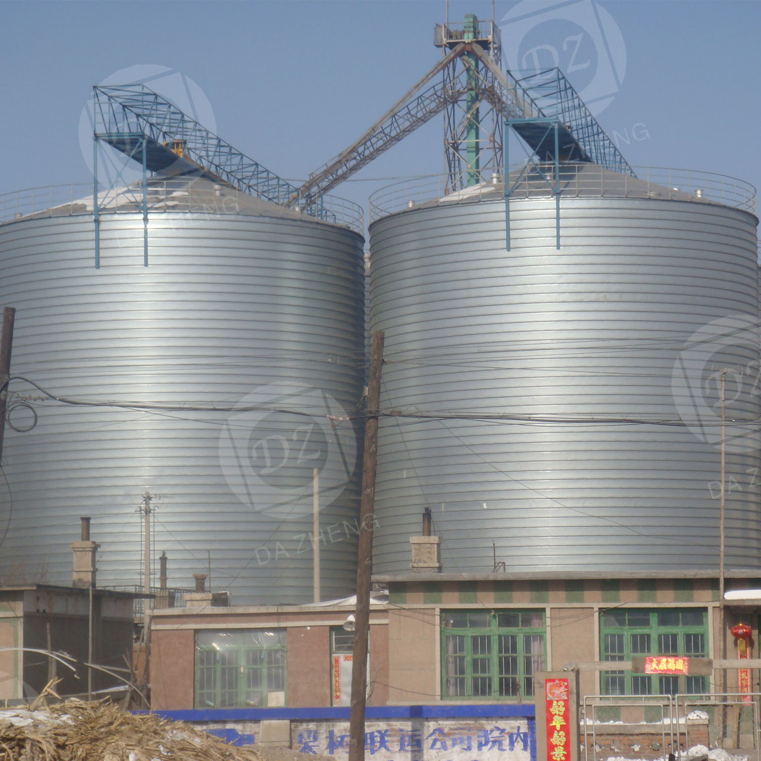 Galvanized steel plate silo for feed material