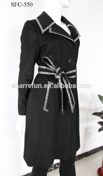 Wholesale Fashion quality women pure cashmere overcoat