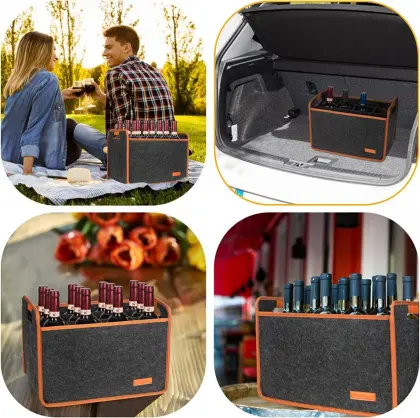 Insulation thickened reusable 12 bottle wine tote bag