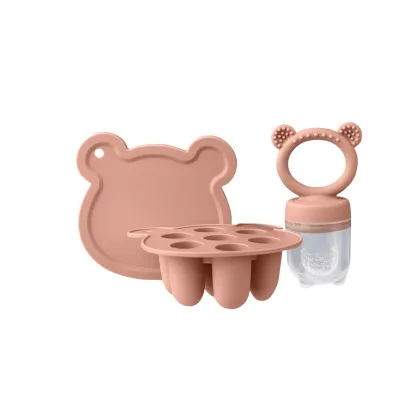 Bear Shaped Silicone Fruit Feeder Freezer Set Weaning