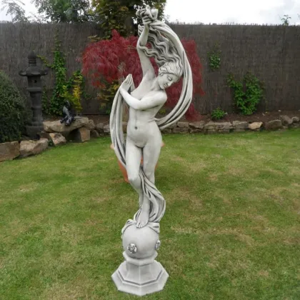 Cheap and fine carving marble stone naked lady sculpture