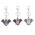 Ruby zoisite 13X18mm Cabs Antique Silver Alloy Antique Silver Alloy Bat Pendant Keychain