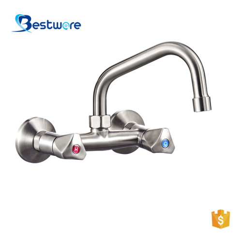 Wall Mounted Stainless Steel Kitchen Faucet
