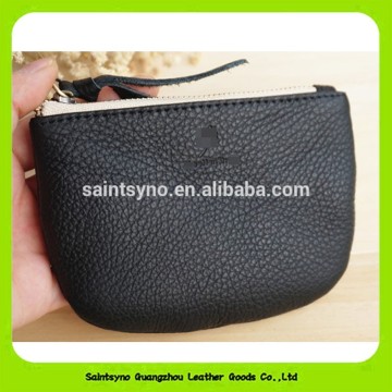 Top genuine leather soft zipper wallet coin purse 16095