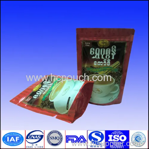 Zip Lock Aluminum Foil Doypack Coffee Pouch With Valve 