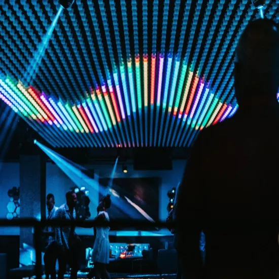 Nightclub Lighting: Pixel LED Panels as Ceiling Decorations