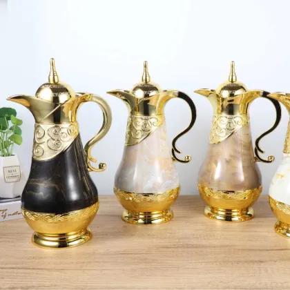 Arabic Coffee Pot 1000ml: Thermos Flask Insulated Tea Pot for Arabic Coffee