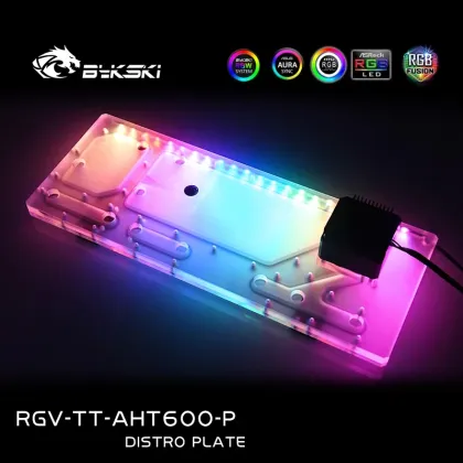 Bykski Distro Plate for Thermaltake AH T600 Case - 5V/12V RGB for 360+480 Radiator Water Cooling Loop
