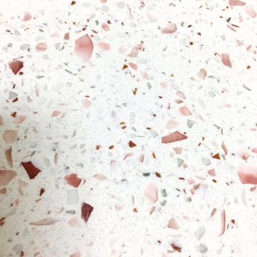 Artificial Quartz Tiles for Kitchen Tops in Pink Grain