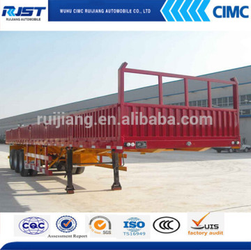 3 axles 40 tons flatbed side wall bulk cargo trailer