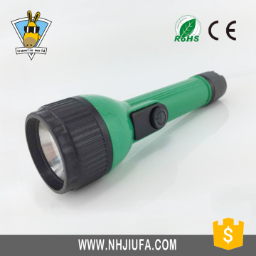 Portable plastic torch light led flashlight, dry battery powered plastic torch, small portable flashlight torch