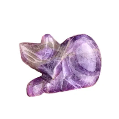 Gemstone carving mouse 1.0 Inch Handmade Craved Mouse Animal Ornament