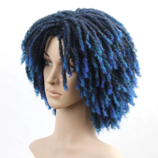 Hot Selling Cheap Synthetic short hair curly Wigs For Black Women 14 inch  Dreadlock Ombre Soft Crochet Twist braid Hair