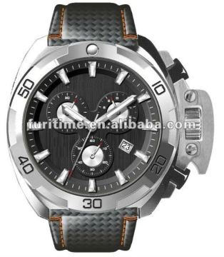 Beat sell well stainless steel chronograph watch,soprty watch,leather men watch