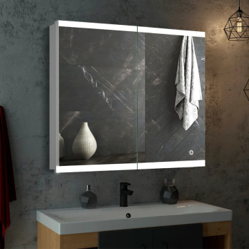 Smart Sensor LED Bathroom Vanity Mirror Cabinet with Dual-Side Storage