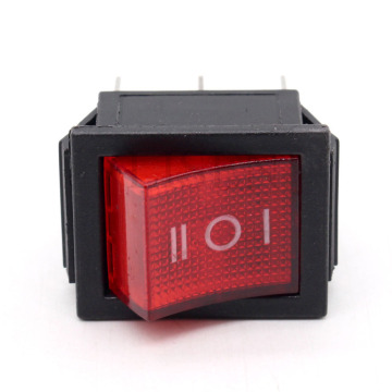 KCD4 T85 Black 6 Pin ON-OFF-ON Rocker Switch With Lights 16A 250VAC/20A 125VAC