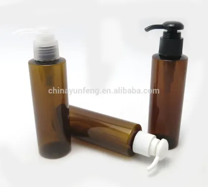 150ml brown plastic pump spray bottle for shower gel shampoo