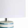 Unique White Ceramic Lamp With Artisan Stripes