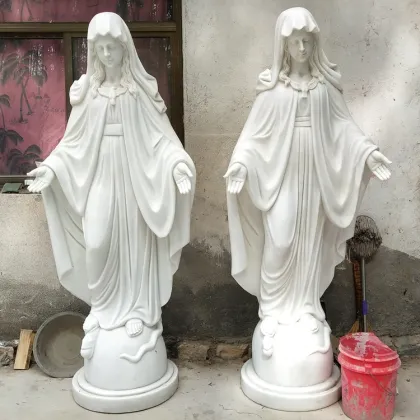 Religious small size stone white marble holy mother mary statues for sale