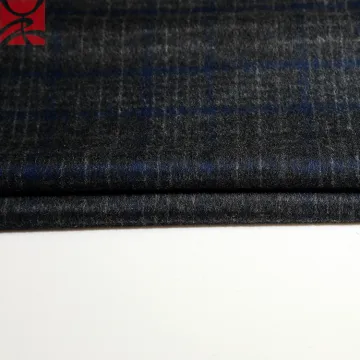 tweed plaid cashmere fleece fabric for overcoat
