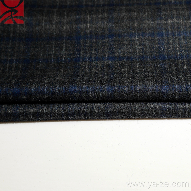 tweed plaid cashmere fleece fabric for overcoat