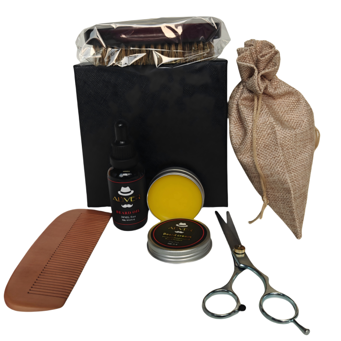 Kit de crescimento de óleo de barba de 6 peças