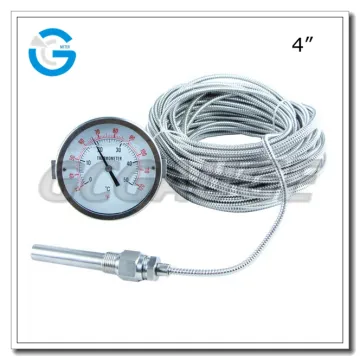 High quality 4 inch stainless steel capillary industrial oven thermometer