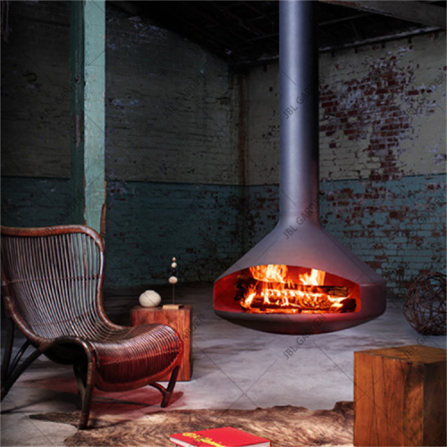 Woodburning Fire Pit Black Color Indoor Hanging Fireplace Factory