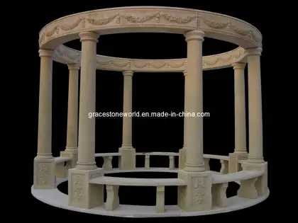 Pavilion, Stone Pavilion, Marble Pavilion Gazebo (GS-G-043)