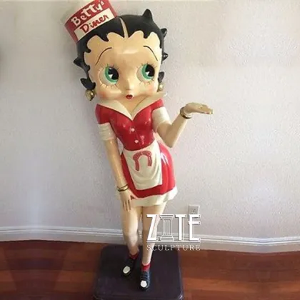 Home garden decor resin betty boop anime girl statue