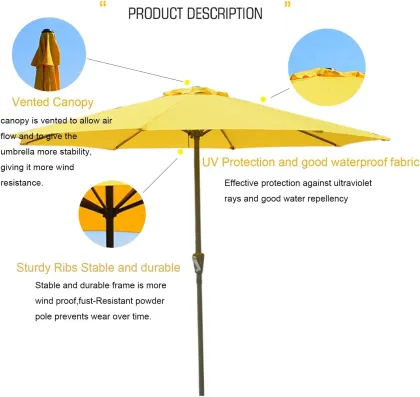 Modern Waterproof Sun Parasols and Outdoor Umbrella Bases for Beach, Garden, and Patio