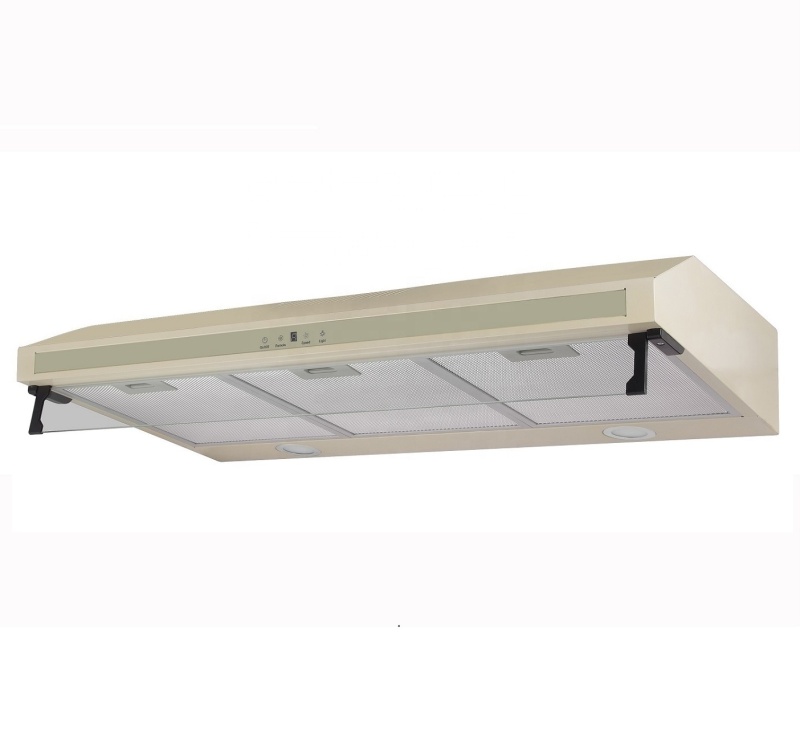 European style 900mm Copper motor fan led lighting under cabinet  black kitchen range cooker hood