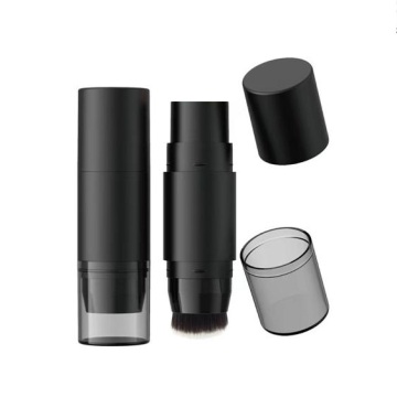Black Private Label 5G Round Empty 2-in-1 Concealer Foundation Contour Stick Tube Container with Brush