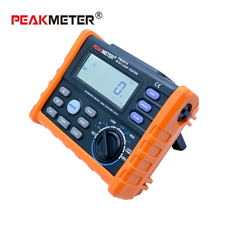 PEAKMETER PM5910 Digital resistance meter RCD loop resistance tester Multimeter Trip-out Current/Time Test with USB Interface