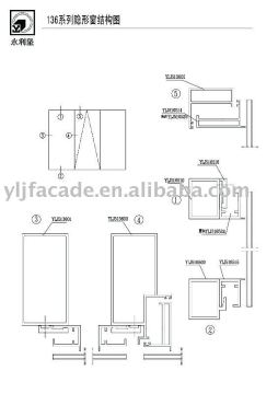 aluminum profile for visable curtain wall 136