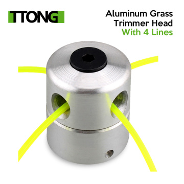 Aluminum Grass Trimmer Head With 4 Lines Brush Cutter Head Lawn Mower Accessories Cutting Line Head for Strimmer Replacement