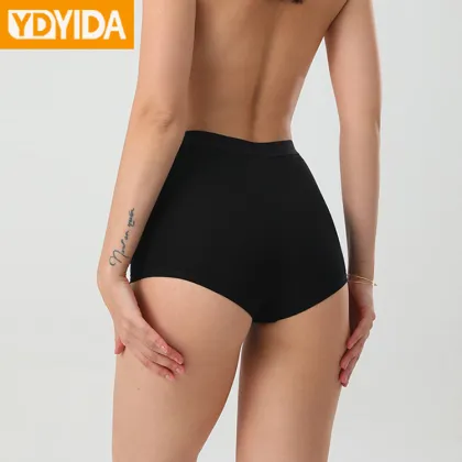Ladies Pure Cotton Plus Size Solid Color Boxers