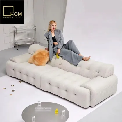 Roche Bob Cream Wind Sofa: Personalized Netflix Fabric Sofa for Living Room
