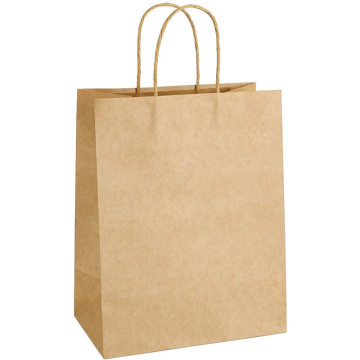 Custom Print Kraft Paper Food Bags with Logo for Wholesale Shopping Tote Bags