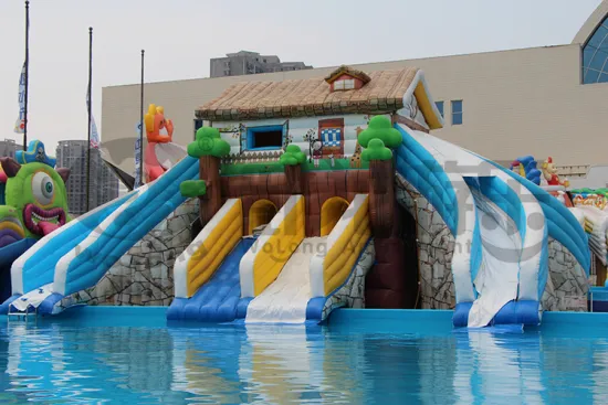 Hot sale inflatable water slide and pool